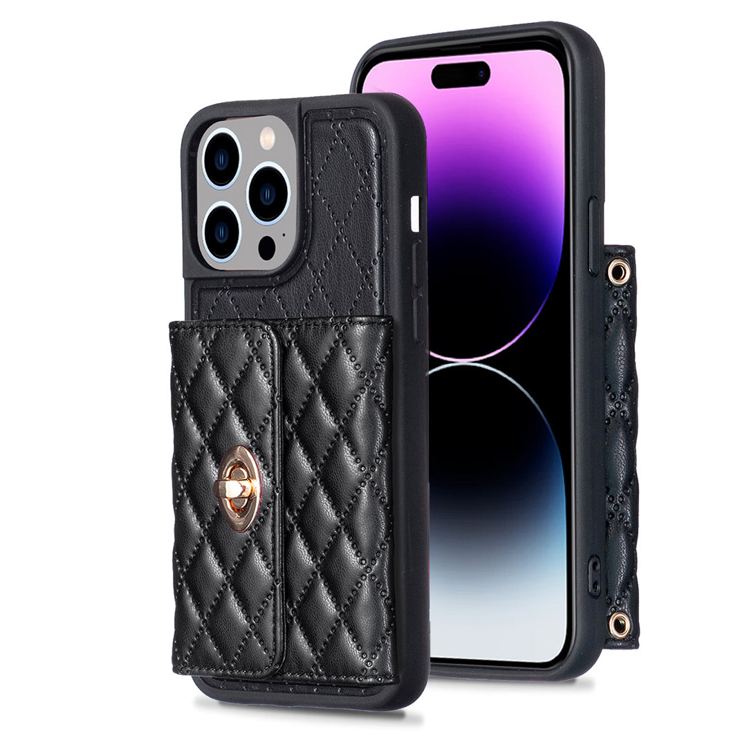 BF21-stil PU læder TPU telefoncover til iPhone 14 Pro Max telefoncover med kortslot og rem BF21-stil PU læder TPU telefoncover til iPhone 14 Pro Max telefoncover med kortslot og rem